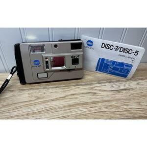 Minolta Disc-7 SELFIE MIRROR Compact Disc Film Camera Untested‎ With Manual